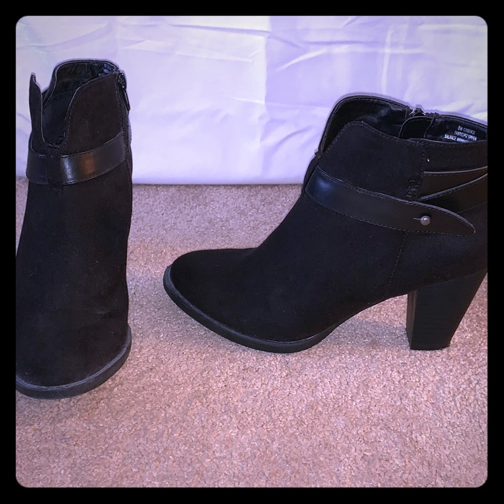 Black suede bootie